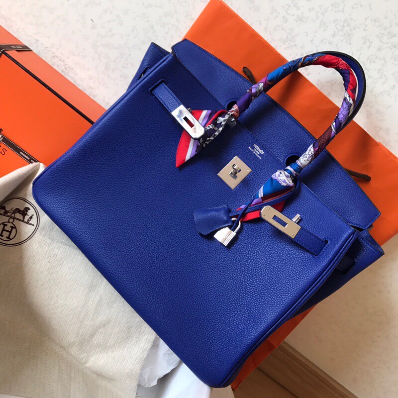 Hermes Birkin 35CM Togo Leather Handbag Dark Sea Blue